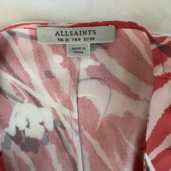 ALLSAINTS PRINTED MARLOW KAZUNO WRAP DRESS - NWOT - Picture 6 of 9